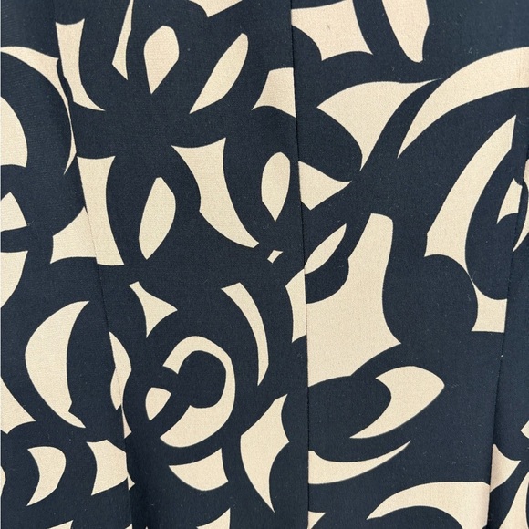 London times Y2K 2000s Vintage Cap Sleeve Midi Dress Abstract Print Ruched sz 4 - Picture 7 of 12